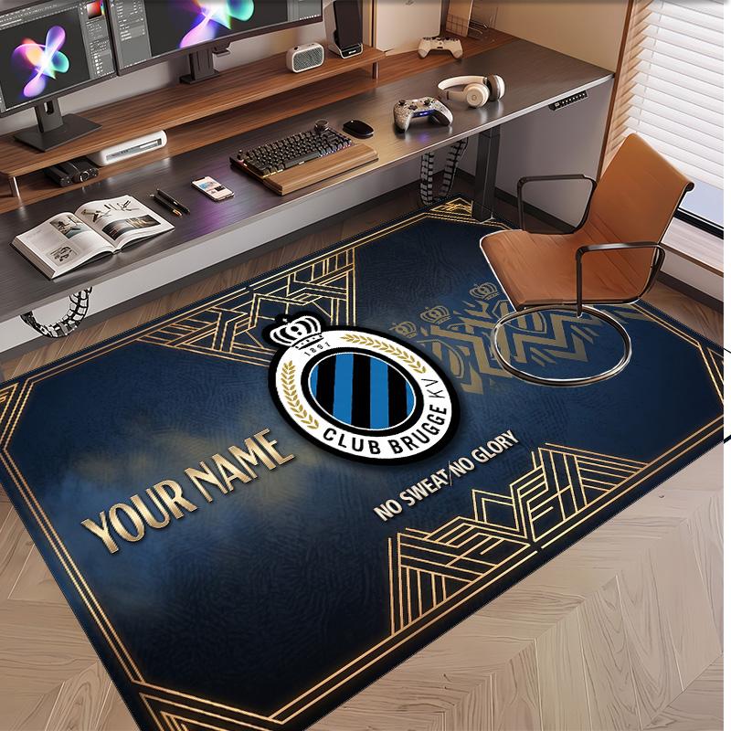 Personalized Crystal Velvet Carpet Club Brugge FC Pattern Non Slip Floor Rug