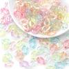 100pcs 16X12mm Acrylic Link Chain Mixed Color Hook Clasp Open Buckle Beads Connector For Jewelry Making DIY Necklace Key Chain