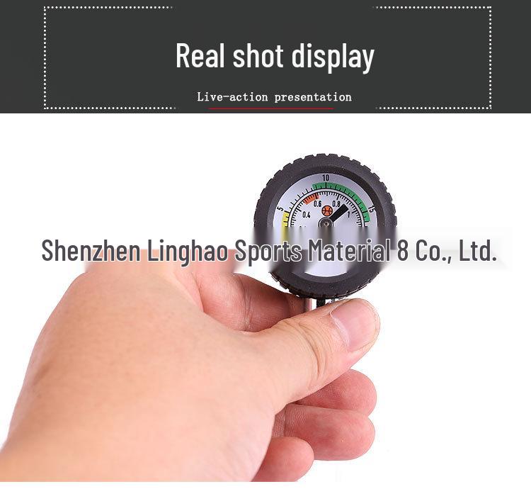 Metal Air Pressure Gauge for Football, Basketball, Volleyball with Detachable Needle