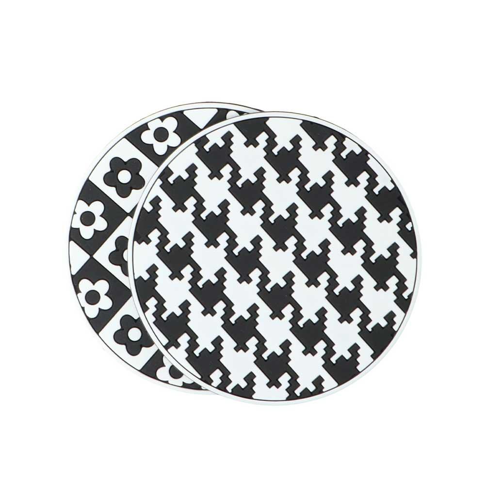 Houndstooth Flower Coaster Heat Resistance Car Water Cup Pad Car Mug Coaster  Decor Accessories