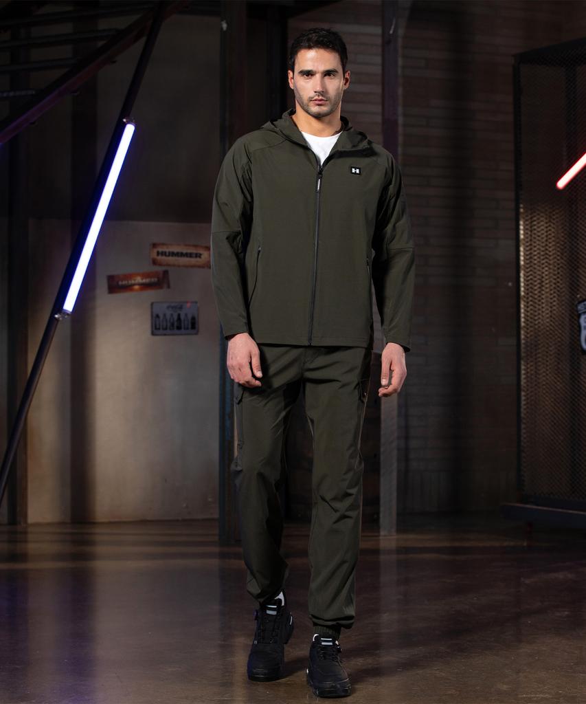 HUMMER H2 Woven Tech Elastic Waist Jogger Pants Khaki
