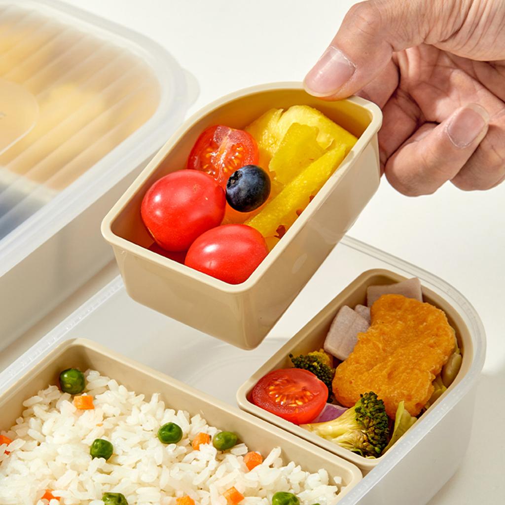 3-Fächer Kunststoff Bento Lunchbox Kinder Studenten Mikrowellengeeignet Herausnehmbar Tragbar Versiegelt Lunchbehälter Für Schule Picknick