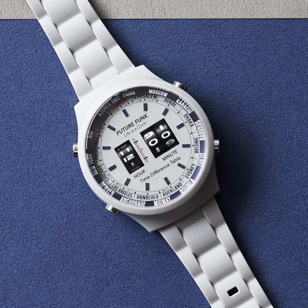 FUTURE FUNK Watch with Warranty Men's Analog-Digital Space-Age Design, Waterproof, Manufacturer's Included, FF105-LG