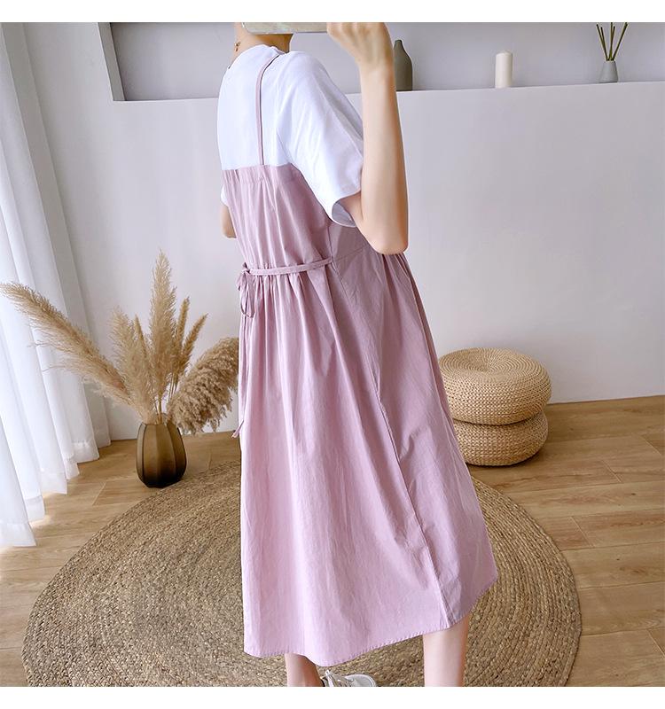 2026 Summer Korean Style Short Sleeve Two-Piece Maternity Dress