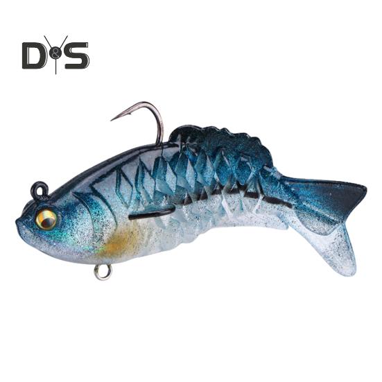 9,5 cm/20 g Angelköder mit mehreren Gelenken und scharfem Haken. Mehrteiliger PVC-Swimbait. Realistischer bionischer Kunstköder für das Süßwasser-Salzwasserangeln