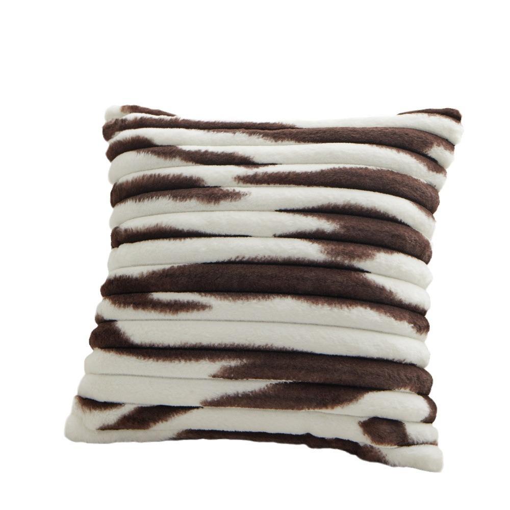 PV Plush Bedside Cushion Soft Bag Geometric Striped Square Sofa Back Cushion
