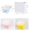 Cat Ceramic Pet Bowl Oblique Mouth Feeding High Foot Protection Cervical Spine Color Inclined Ceramic Cat Bowl Pet Supplies, 1Pc