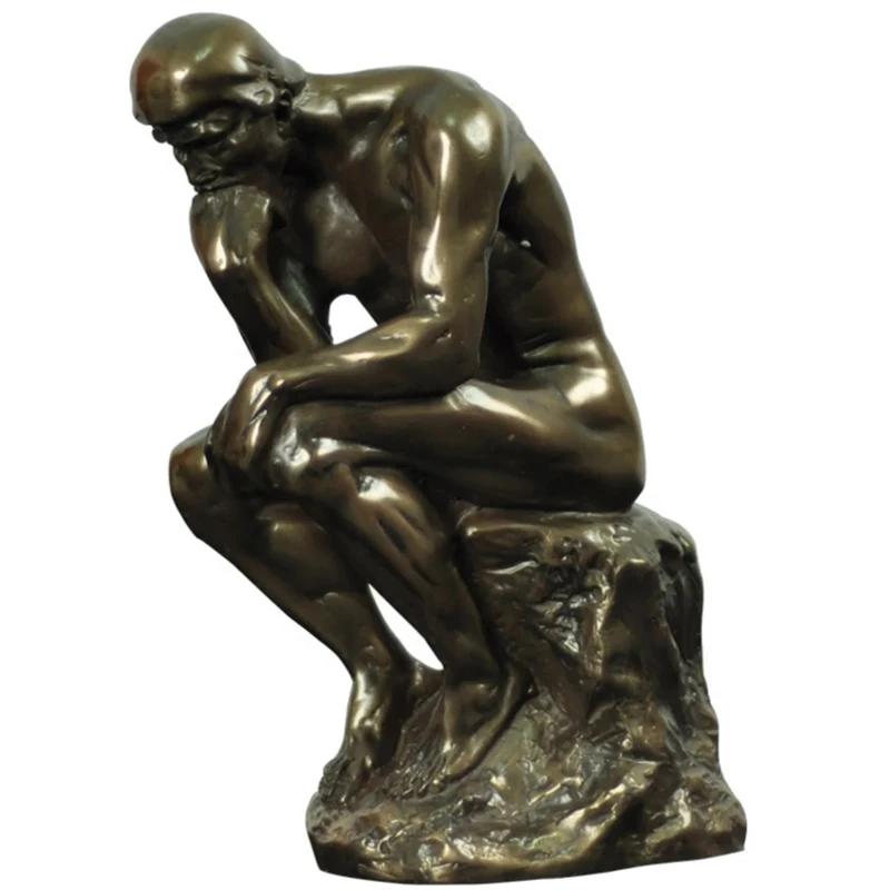 Bronze Thinker Statue Rodin's The Thinker Replica Insightful Reflective Art for Creative and Personalized Decor