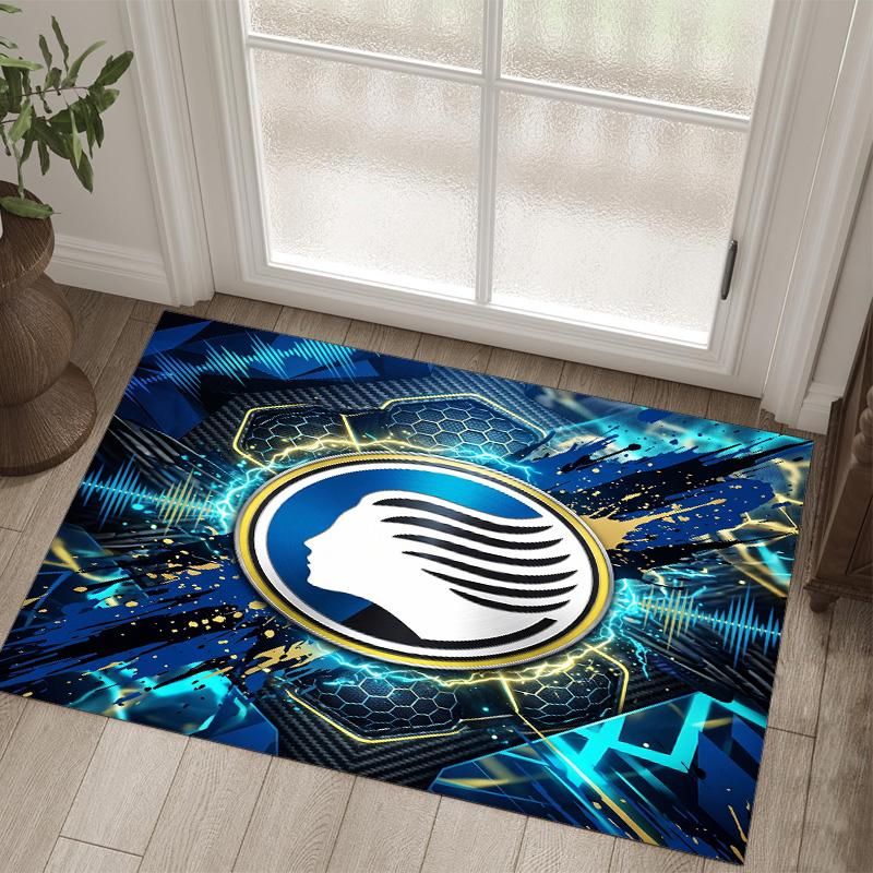 Atalanta FC Design Crystal Velvet Carpet Cozy Non?Slip Printed Rug For Bedroom Living Room Entrance