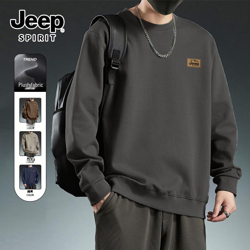 

JEEP SPIRIT Men s American Casual Fleece-Lined Sweatshirt 3XL