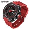 Sanda Men's Multifunctional Dual Display Luminous Waterproof Sports Watch for Teens