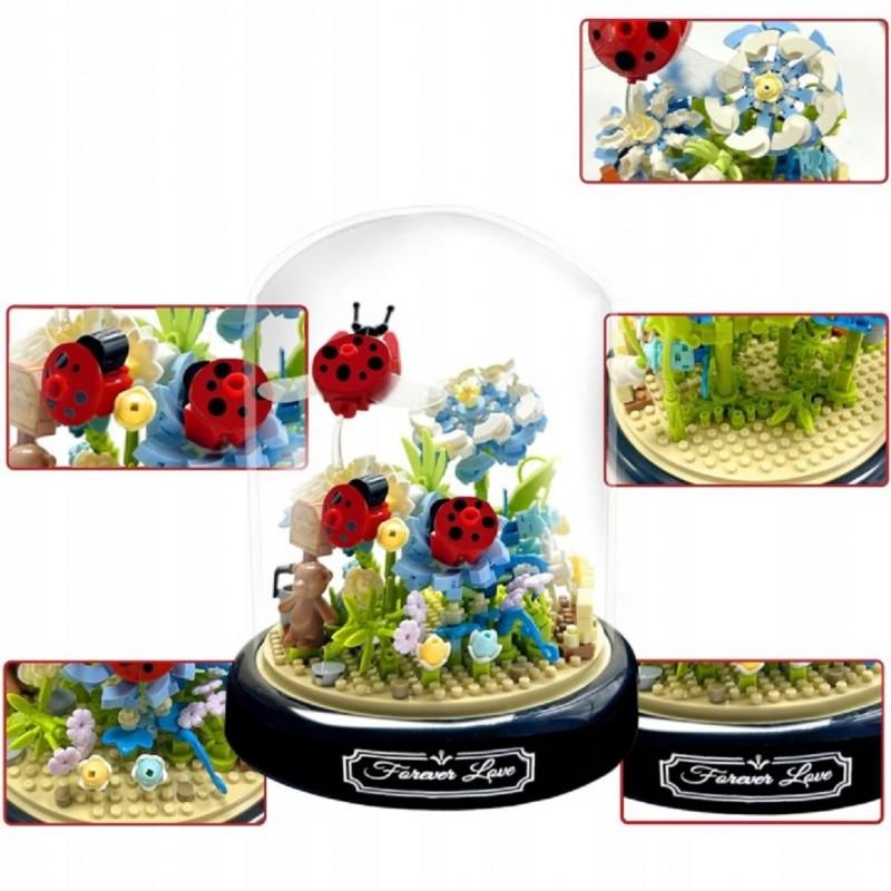 Flowers and Ladybugs from Building Blocks Under the Dome, 596 Pieces +12 Years Kl02