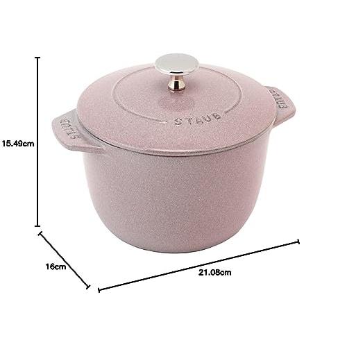 Staub "La Cocotte de GOHAN Chiffon Rose Medium 16cm" Rice Cooker, 2-Cup Capacity, Cast Iron Enamel, Rice Cooker [Serial Number Included, Officially So