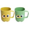 Cartoon Toothbrush Holder Cups, 2pcs Plastic Bathroom Accessories with Smooth Surface, Cute Travel Tumblers for Easy Grip, Yellow and Green