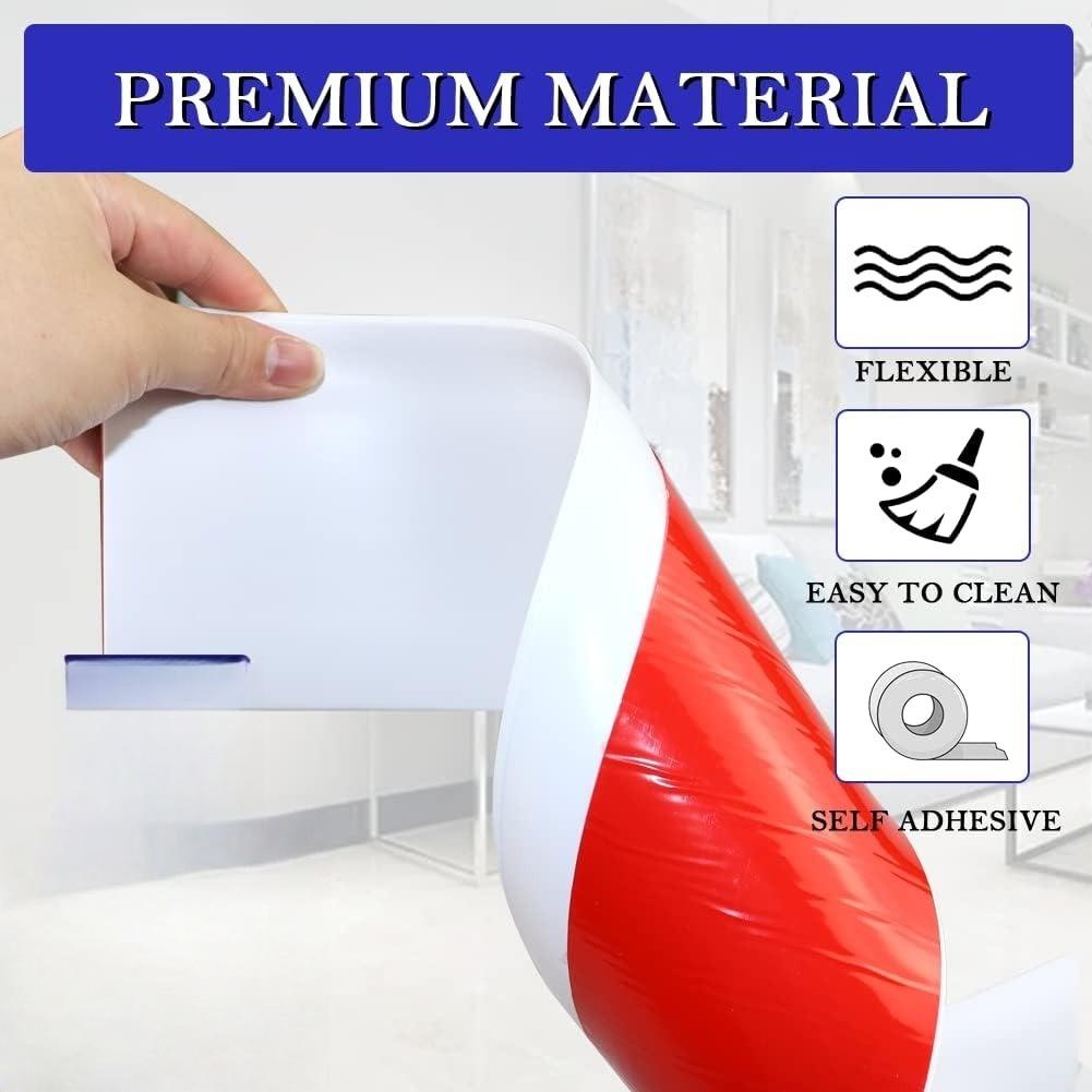 1PC 1m/78.74inch Wide Flexible Baseboard Made Of Soft PVC Kickboard Line, Plastic Floor Skirting Line, Self-Adhesive Decorative