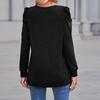 Women's Casual Fashion Loose Tops Puff Sleeves Round Neck Long Sleeve Tops
