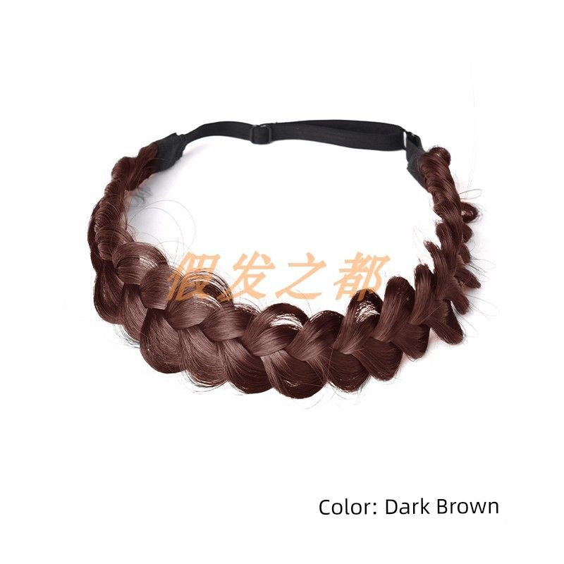 

Парик Обруч для волос Женский Принцесса Цяньцзинь Высокий Макушка Твист Коса Плетеные Волосы Повязка на голову Пушистые Искусственные Волосы Приспособление для прически Головной убор Hand-torn Fishbone braid headband [dark brown]]