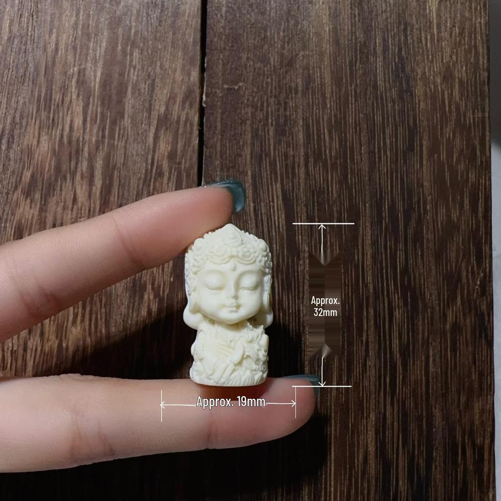 Pingente de Joia DIY Esculpido Branco Marfim: Acessórios Estilo Três Passos