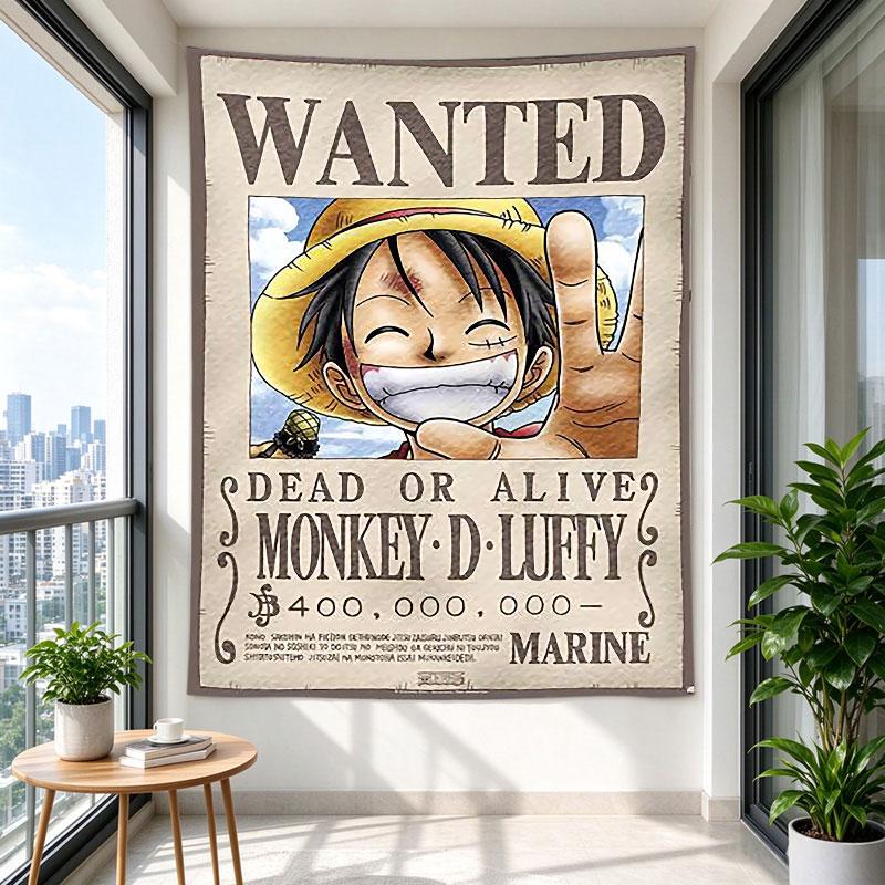 One Piece Hledaný plakát Monkey D. Luffy 400 milionů Beli Námořnictvo Vintage