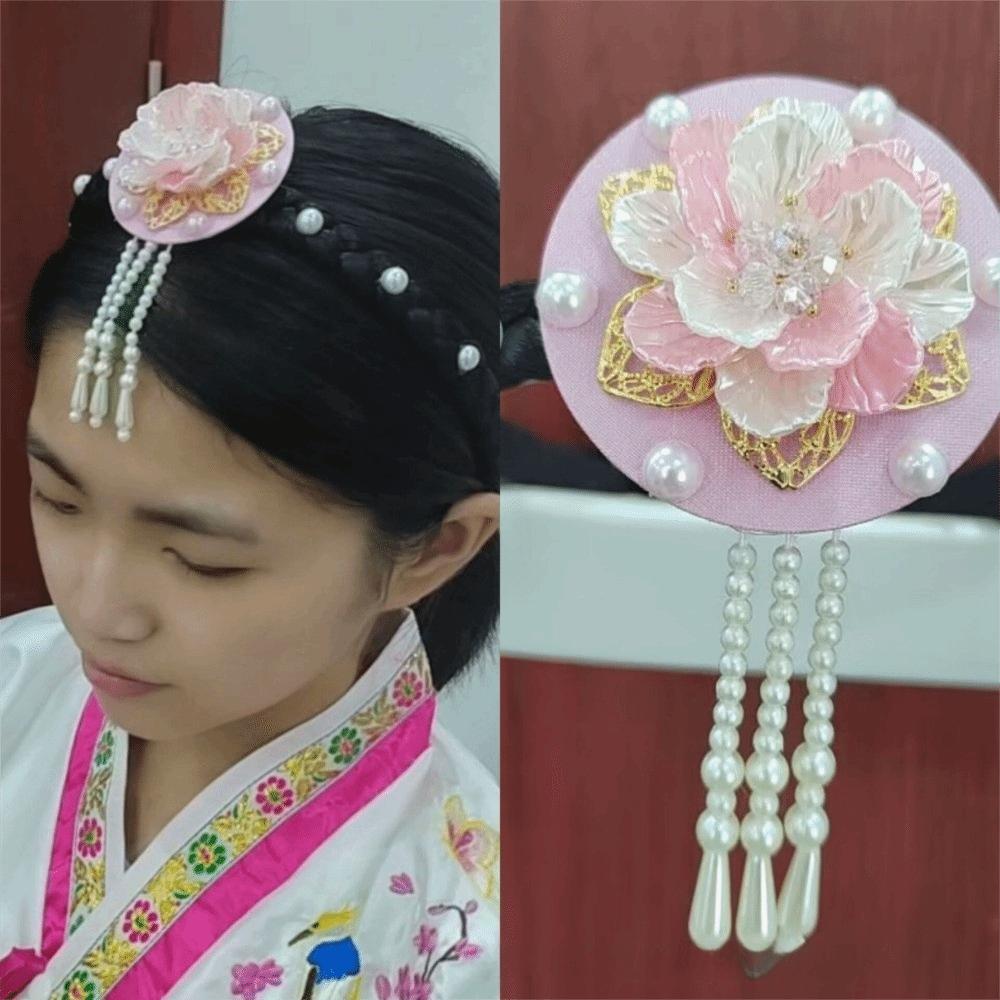 Tassels Hanbok Hairband Flower Stage Dance Hair Hoop Fashion Korean Headband Ladies