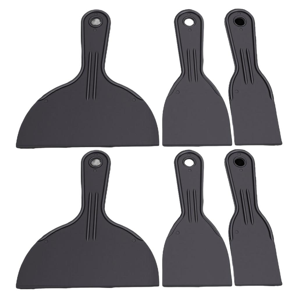 6PCS Paint Scraper Tools Plastic 2 3 6 Inch Wall Putty Scraper Spreader Tool for Drywall Repair Painting Patching