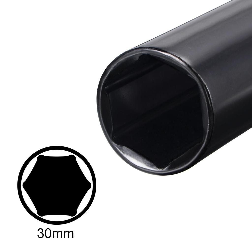 uxcell Deep Impact 13mm 200mm 6 Metric Size Socket, Drive, 30mm, CR-V Steel, Length, Points,