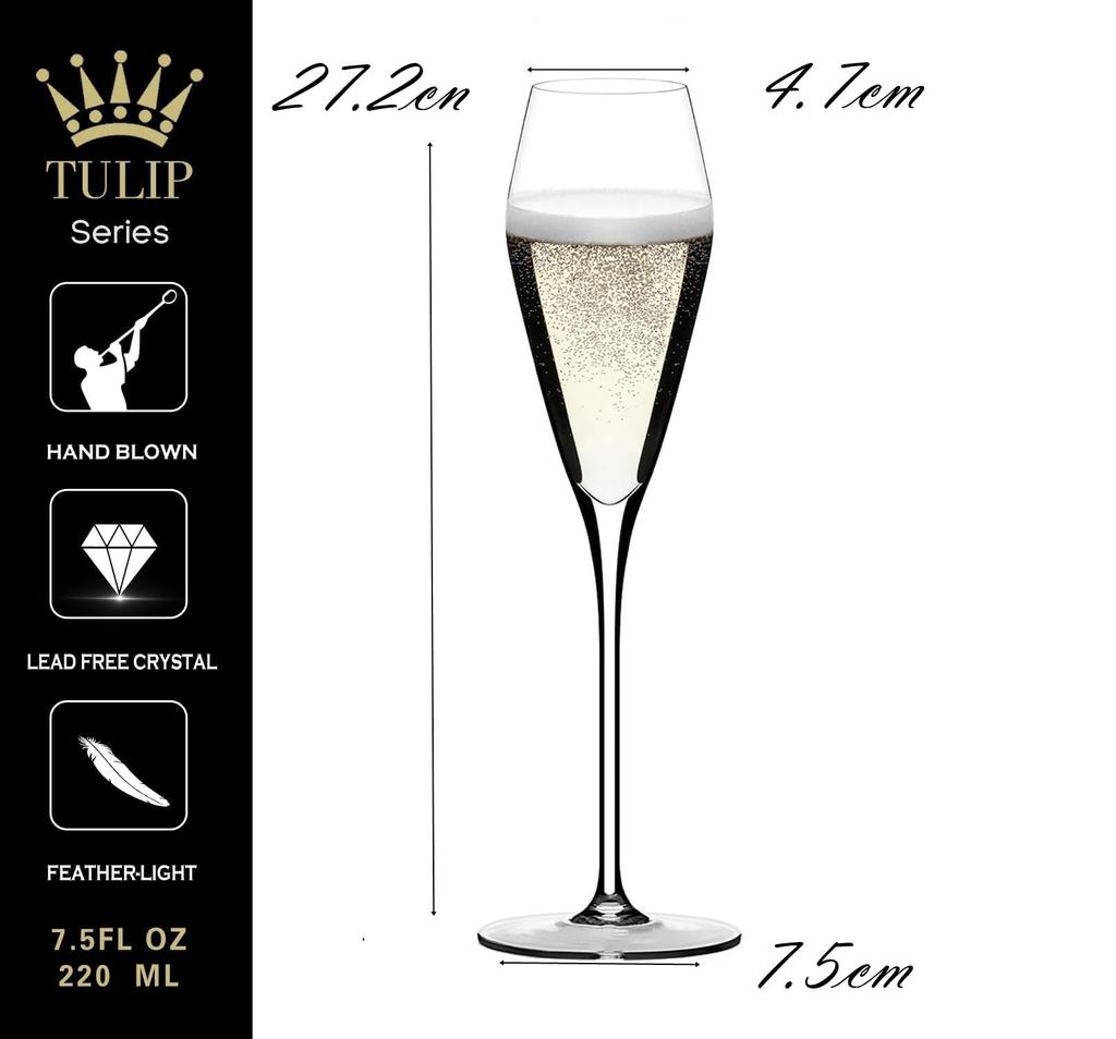 Champagne Champagne Wedding Crafted by Stylish Crystal Glass Morning Plade Glass, Flute, Artisans, (1 Piece)
