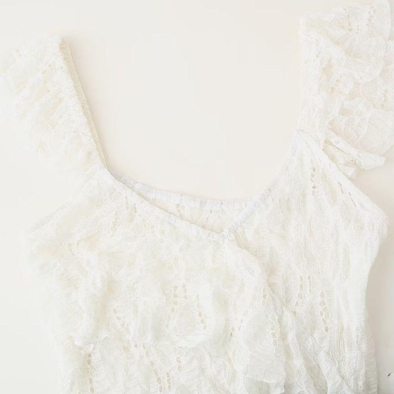 Kaslead New Women Clothes Western Style Fashion Casual Lace Laminated Decoration Dress 2298190