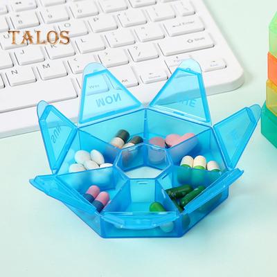 Organizzatore Settimanale di Pillole con 7 Scomparti Portapillole da Viaggio Portatile Dispenser di Farmaci Una Volta al Giorno Scatola di Conservazione per la Gestione di Pillole e Capsule