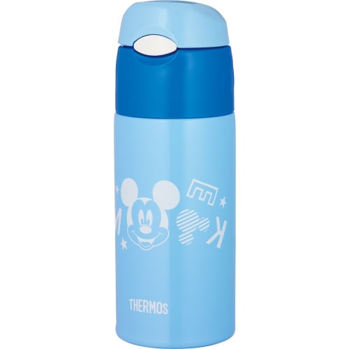 Thermos Vacuum Insulated Straw Bottle [One-Touch] 400ml Mickey Blue Star FHL-401FDS BLS