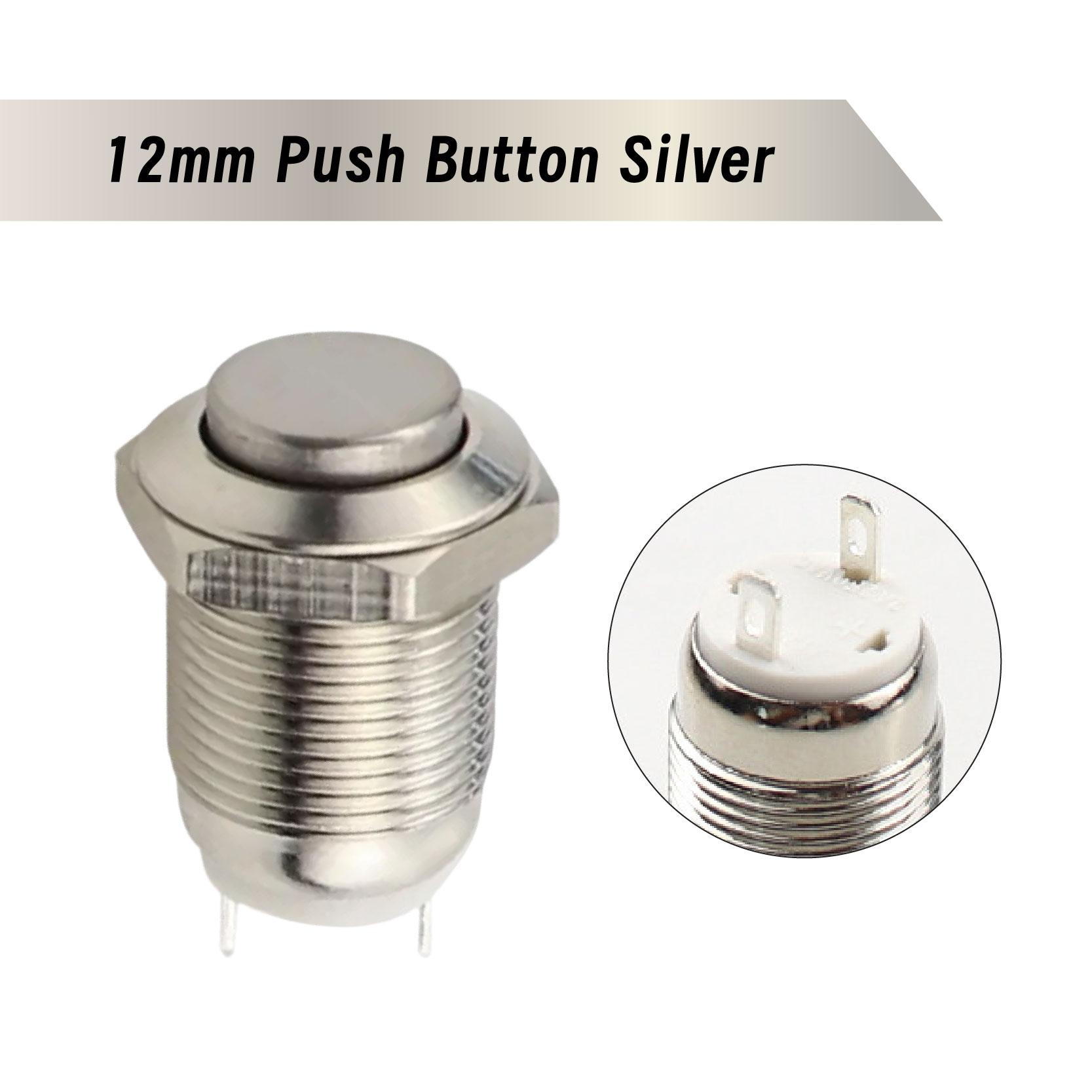 5/20pcs 12mm Waterproof Momentary High Round Metal Push Button Switch Car Start Horn Speaker Bell Automatic Reset 5PCS серебряный
