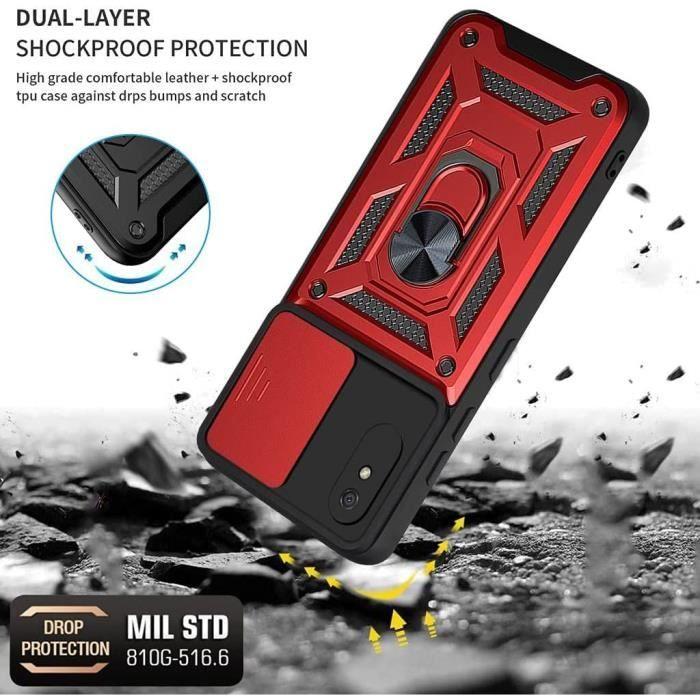 Coque de protection - Xiaomi - Redmi 9A - Rouge - Bordure renforcée - Antichoc