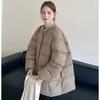 Winter 2025 New Fashion Versatile Crew Neck Down Cotton Jacket Thickened Medium and Long Warm Women's Jacket