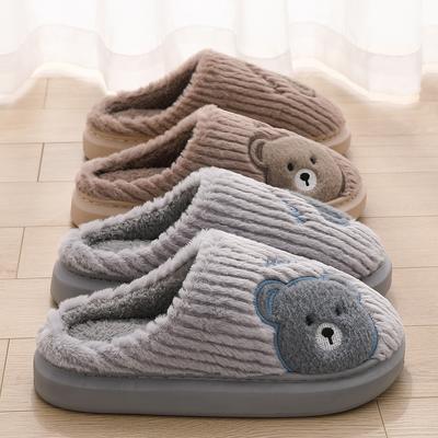 Thick Bottom Bear Cotton Slippers Autumn and Winter Couple Home Indoor Plush Warm Soft Bottom Non-slip Cotton Mop