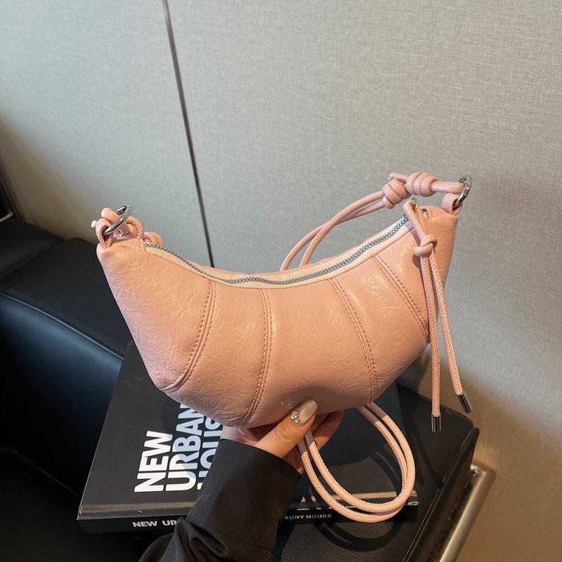 Super fire niche splicing bag women's 2025 new spring and summer versatile messenger dumpling bag popular croissant bag