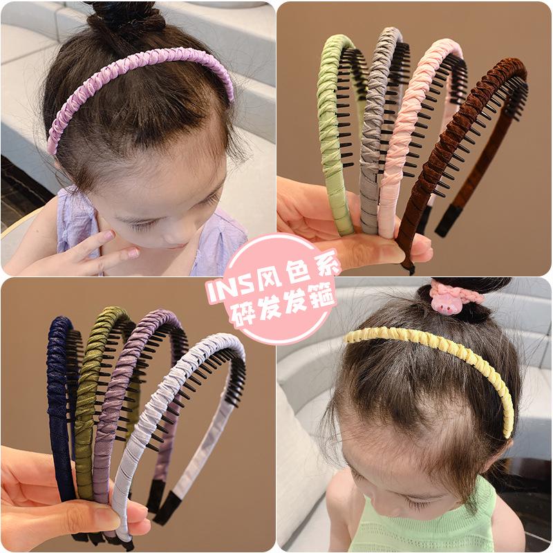 Korean Kids' Anti-slip Hair Tamer Headband with Teeth - Cute Flyaway Hair Accessory