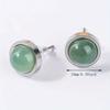 1pairs Handmade 10mm Natural Stone Stud Earrings Fashion Crystal Ear Jewelry Valentine's Day Gift