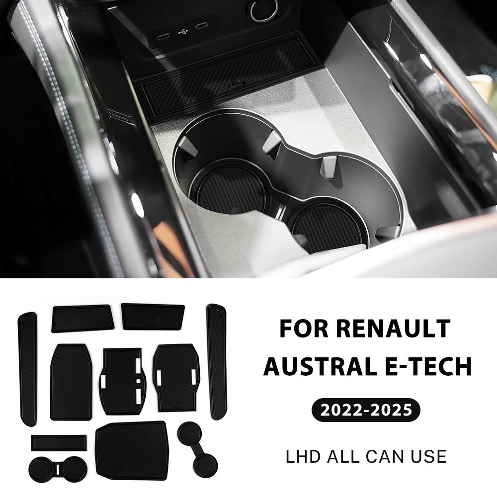 

Car Door Groove Mat for Renault Austral E-Tech Hybrid 2022 2023 2024 2025 Anti-slip Slot Pad Auto Interior Trim Accessories 11 чорний