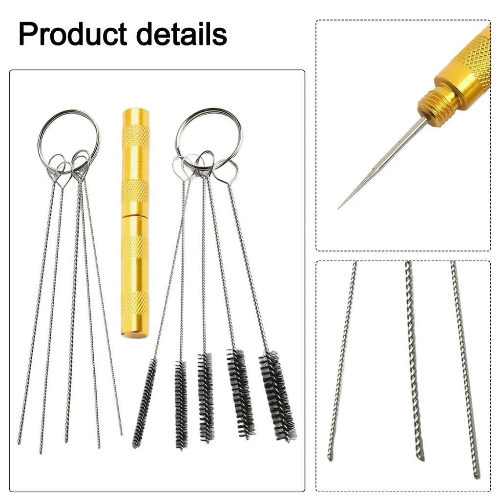 Windscreen Washer Tool Convenient and Effective Car Windscreen Jet Nozzle Washer Cleaning Tool with 11 Sizes of Brush and Needle