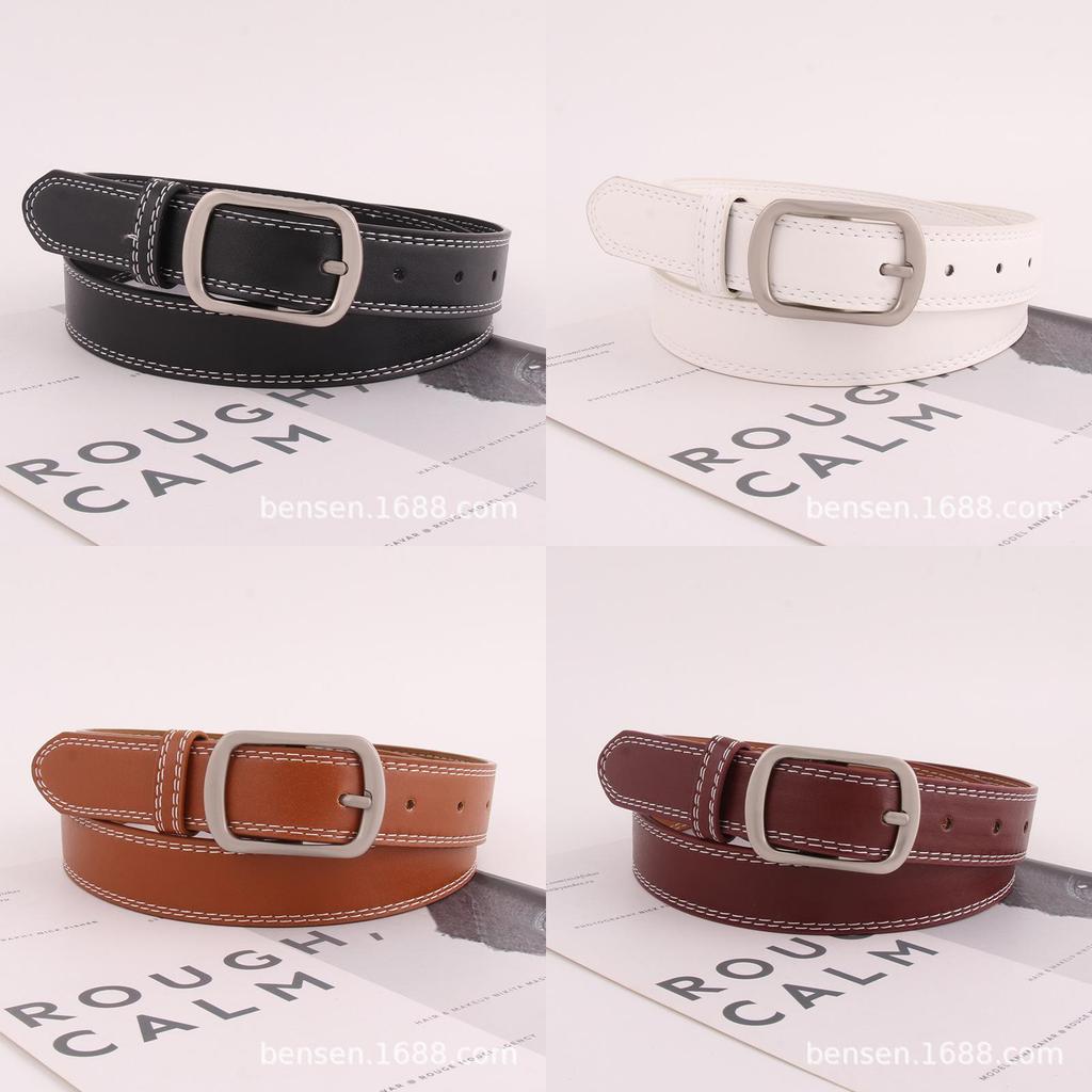 Elegant Pu Leather Belt For Women And Men With Pin Buckle In Classic Black And White Styles