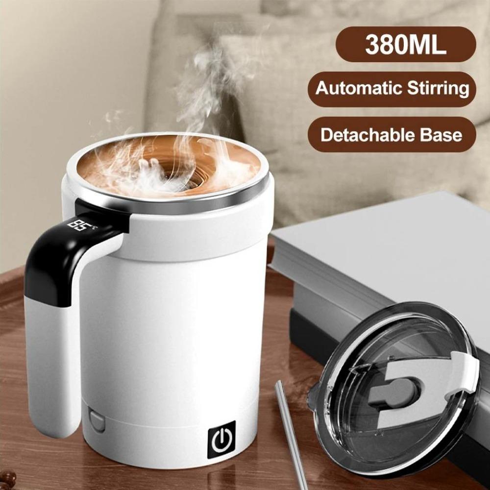 Automatic Stirring Cup Rechargeable Magnetic Mixer Electric Stirring Mugs Stainless Steel Coffee Mug Rotating Magnetic Tumbler