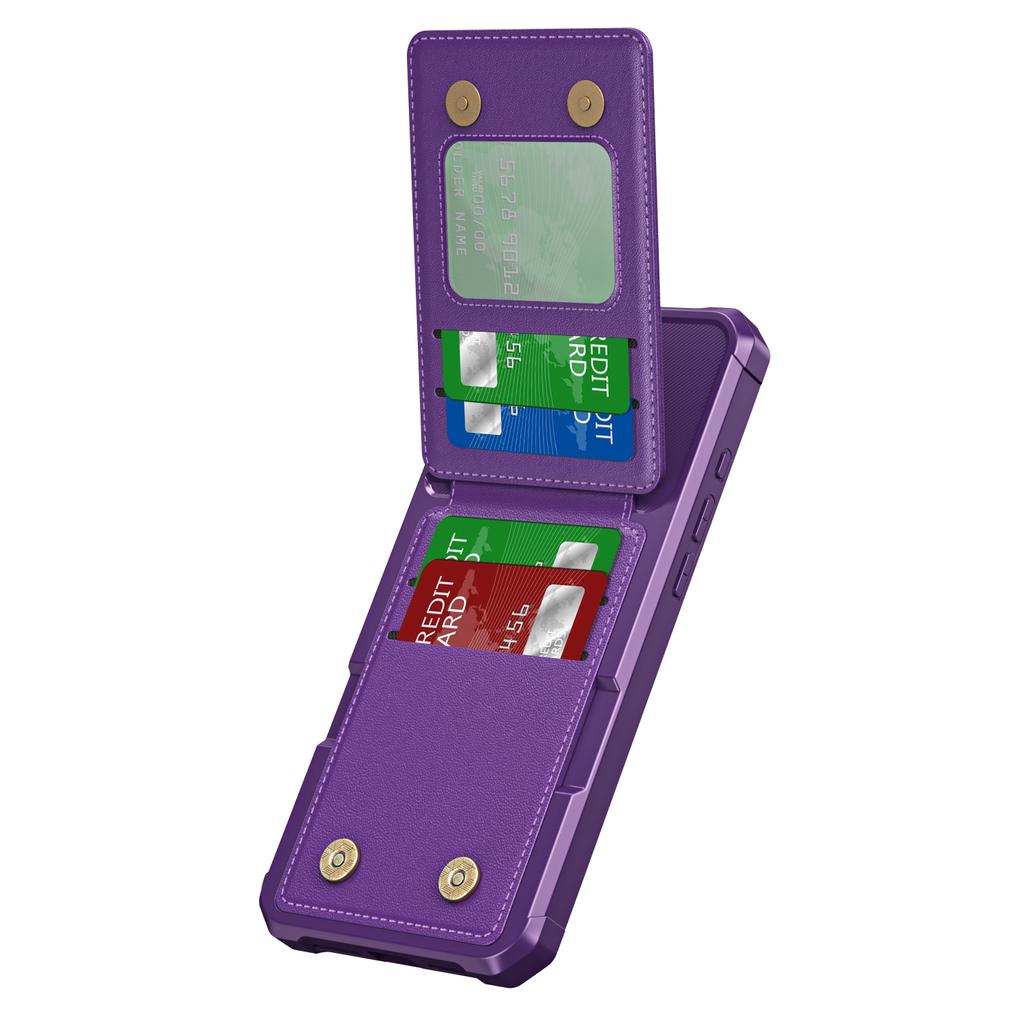 ZM11 For iPhone 16 Case Card Slot Kickstand PU+TPU Phone Cover