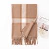 Imitation Cashmere Scarf for Women In Autumn and Winter New Warm Scarf with Large Square Lines Japanese and Korean Small Fresh Outer Shawl
