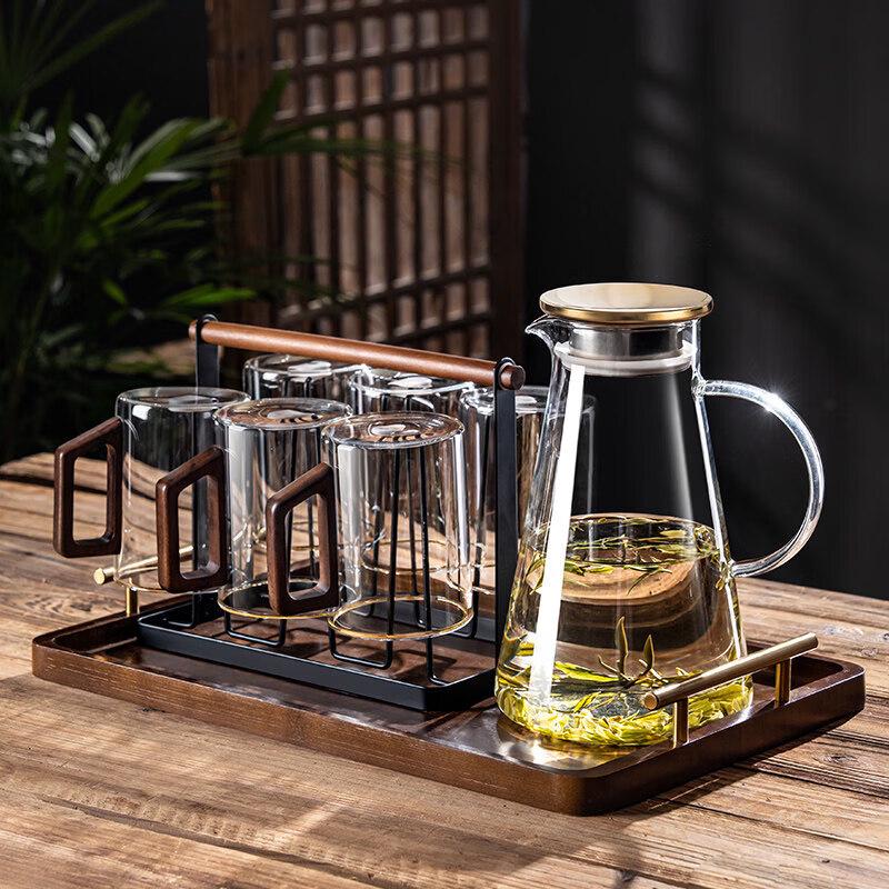 Biaoxing High-Temperature Glass Tea Set with Wooden Handles