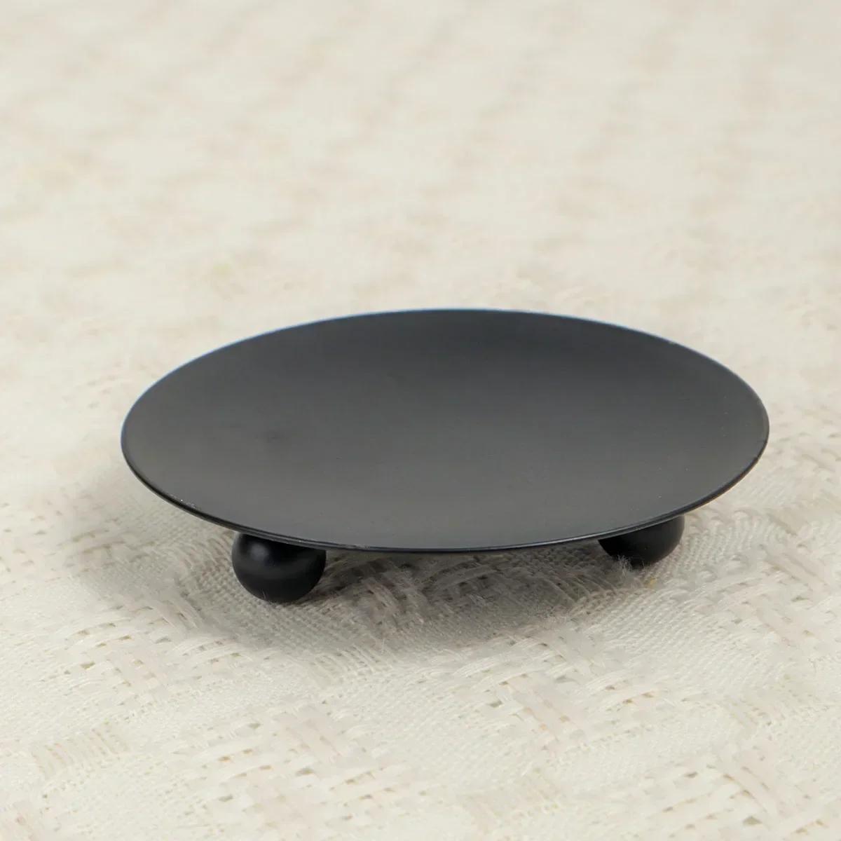 

1/3/5pcs-Circular Candlestick Base Nordic Style Iron Base Desktop Home Decoration 1Pc чорний