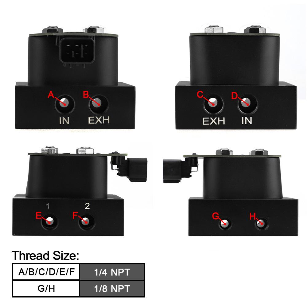 12V Solenoid Valve Air Suspension Manifold Valve w/ Remote Control Kit 0-200PSI