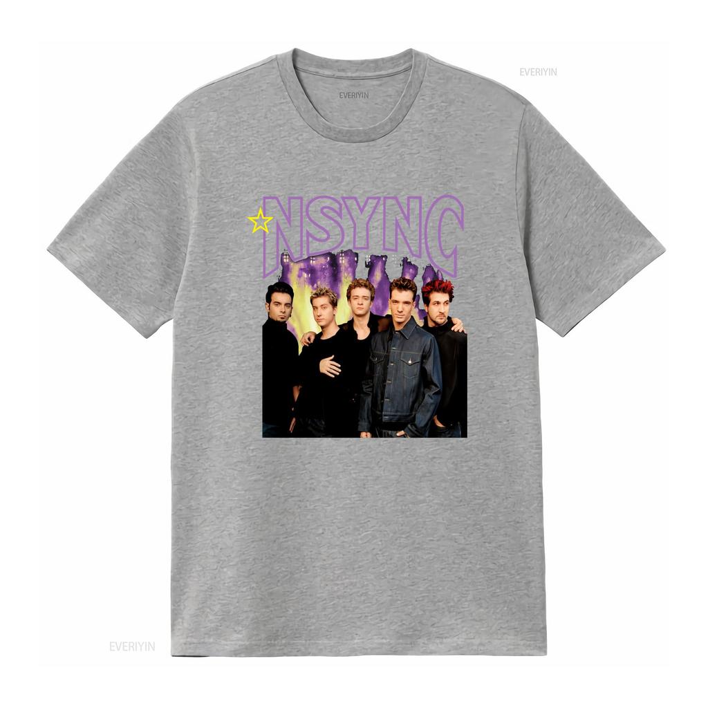 Retro Vintage S NSYNC Pop Boy Band Print Casual T Shirt Vintage Washed Homme Streetwear Soft Stretched Breathable Stylish