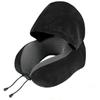 Washable Cover U-shaped Pillow with Cap Removable Hooded Pillow Travel Neck Pillow  Outdoor Travel
