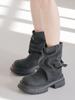 Florida Studio Everyday Edessa Shirred Buckle Mid-Calf Worker Boots Ed2615