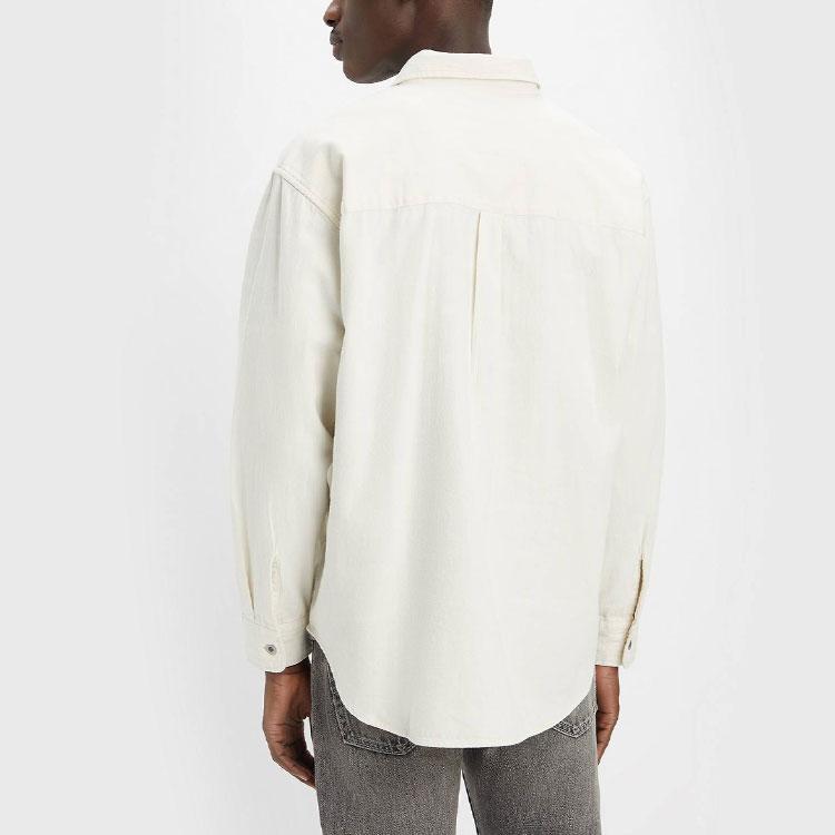 Levis FW23 SilverTab Series Solid Color Pocket Button Long Sleeve Shirt Men Shirts Off-White A5767-0000